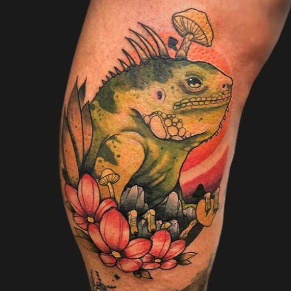 Tatuaje Neotradicional tatuaje neotradicional en Zaragoza lagarto barbarroja tattoo