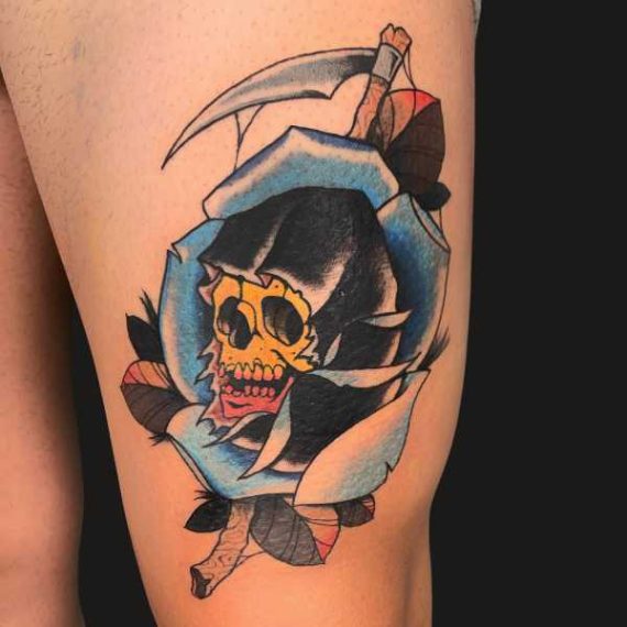 Tatuaje Neotradicional tatuaje neotradicional muerte barbarroja tattoo.jpg