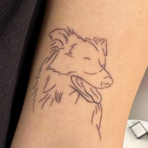 tatuajes pequeños en zaragoza perro línea fina