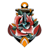 tatuaje tradicional ancla barbarroja tattoo
