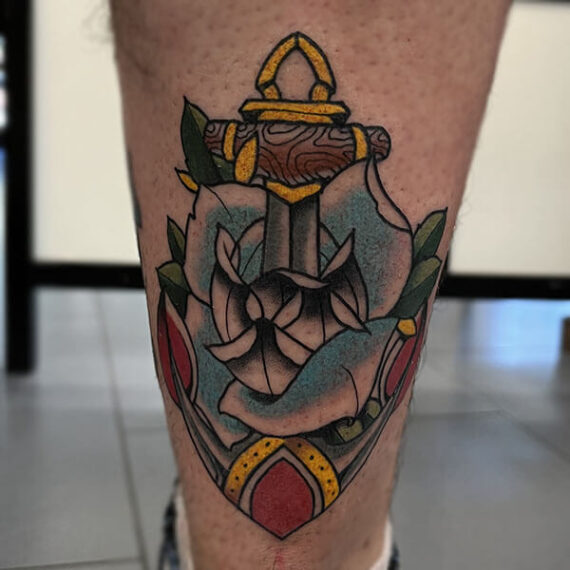 tatuaje tradicional ancla