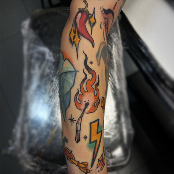 tatuaje tradicional cerilla