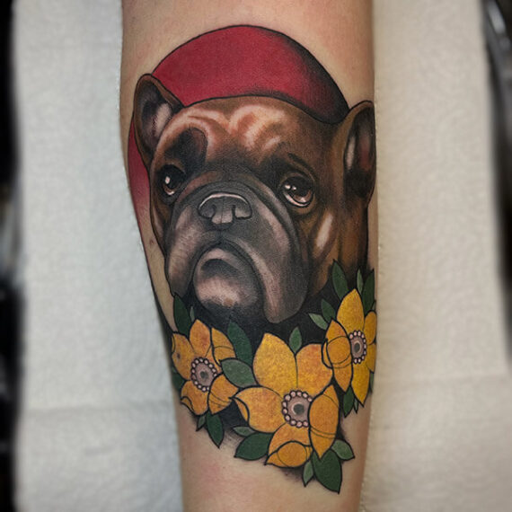 tatuaje tradicional perro