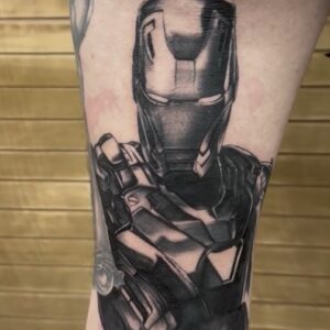 Tatuajes de Marvel en Zaragoza Tatuajes Marvel Zaragoza Ironman blanco y negro