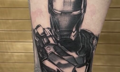 Tatuajes de Marvel en Zaragoza Tatuajes Marvel Zaragoza Ironman blanco y negro