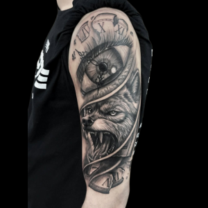 tatuajes en el brazo en zaragoza manga lobo