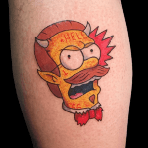 tatuaje cartoon flanders los simpson