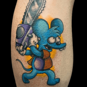 tatuaje cartoon rasca y pica los simpson