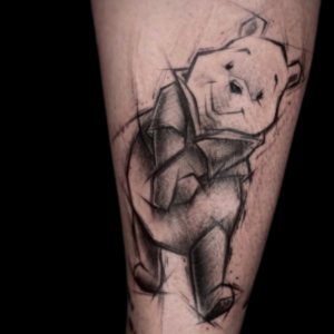 tatuaje cartoon sketch winnie the pooh