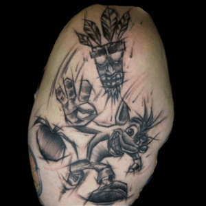tatuaje dibujo sketch crash bandicoot