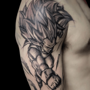 tatuaje dibujo sketch vegeta dragon ball