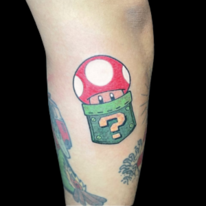 tatuaje dibujos seta mario bros